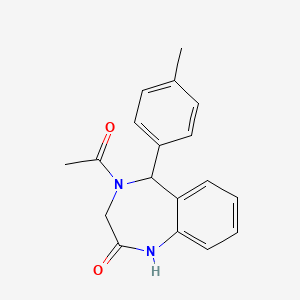 molecular formula C18H18N2O2 B2438138 4-acetyl-5-(p-tolyl)-4,5-dihydro-1H-benzo[e][1,4]diazepin-2(3H)-one CAS No. 1376312-85-4