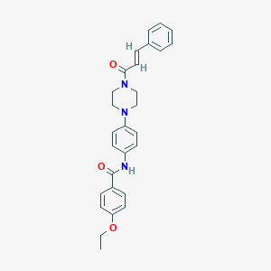 molecular formula C28H29N3O3 B243814 4-ethoxy-N-(4-{4-[(2E)-3-phenylprop-2-enoyl]piperazin-1-yl}phenyl)benzamide 