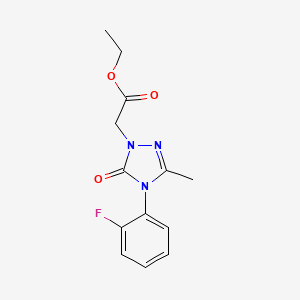 molecular formula C13H14FN3O3 B2438142 ethyl 2-[4-(2-fluorophenyl)-3-methyl-5-oxo-4,5-dihydro-1H-1,2,4-triazol-1-yl]acetate CAS No. 860784-87-8