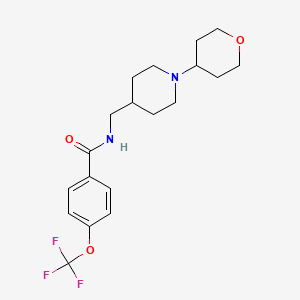 molecular formula C19H25F3N2O3 B2438145 N-((1-(tetrahydro-2H-pyran-4-yl)piperidin-4-yl)methyl)-4-(trifluoromethoxy)benzamide CAS No. 2034590-44-6