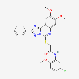 molecular formula C26H22ClN5O4S B2438148 N-(5-chloro-2-methoxyphenyl)-2-((8,9-dimethoxy-2-phenyl-[1,2,4]triazolo[1,5-c]quinazolin-5-yl)thio)acetamide CAS No. 901736-31-0