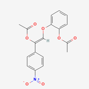 molecular formula C18H15NO7 B2438150 (Z)-2-((2-acetoxy-2-(4-nitrophenyl)vinyl)oxy)phenyl acetate CAS No. 125143-10-4