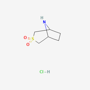 molecular formula C6H12ClNO2S B2438157 3-Thia-8-azabicyclo[3.2.1]octane 3,3-dioxide hydrochloride CAS No. 2101562-66-5