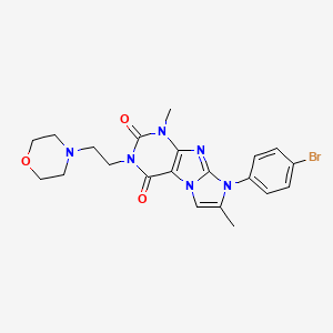 molecular formula C21H23BrN6O3 B2438163 8-(4-溴苯基)-1,7-二甲基-3-(2-吗啉乙基)-1H-咪唑并[2,1-f]嘌呤-2,4(3H,8H)-二酮 CAS No. 896834-00-7