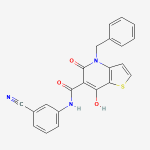 4-benzyl-N-(3-cyanophenyl)-7-hydroxy-5-oxo-4H,5H-thieno[3,2-b]pyridine-6-carboxamide