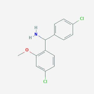 molecular formula C14H13Cl2NO B2438191 (4-氯-2-甲氧基苯基)(4-氯苯基)甲胺 CAS No. 1284883-66-4