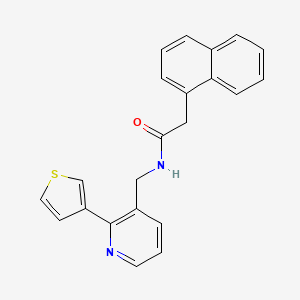 molecular formula C22H18N2OS B2438214 2-(萘-1-基)-N-((2-(噻吩-3-基)吡啶-3-基)甲基)乙酰胺 CAS No. 2034565-22-3