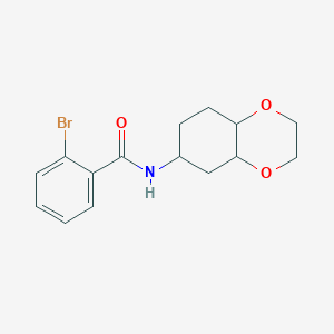 molecular formula C15H18BrNO3 B2438215 2-bromo-N-(octahydrobenzo[b][1,4]dioxin-6-yl)benzamide CAS No. 1902938-78-6