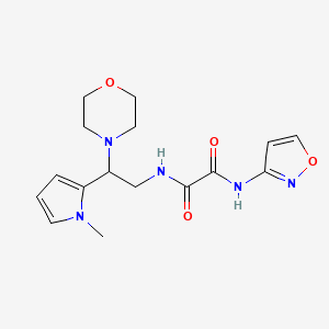 molecular formula C16H21N5O4 B2438217 N1-(异恶唑-3-基)-N2-(2-(1-甲基-1H-吡咯-2-基)-2-吗啉代乙基)草酰胺 CAS No. 1049374-63-1