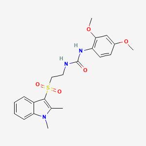 molecular formula C21H25N3O5S B2438218 1-(2,4-dimethoxyphenyl)-3-(2-((1,2-dimethyl-1H-indol-3-yl)sulfonyl)ethyl)urea CAS No. 946350-86-3