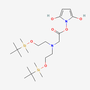 molecular formula C22H44N2O6Si2 B2438221 (2,5-Dihydroxypyrrol-1-yl) 2-[bis[2-[tert-butyl(dimethyl)silyl]oxyethyl]amino]acetate CAS No. 2095410-34-5