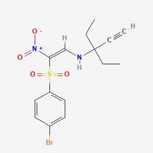 molecular formula C15H17BrN2O4S B2438228 [(Z)-2-(4-bromobenzenesulfonyl)-2-nitroethenyl](3-ethylpent-1-yn-3-yl)amine CAS No. 1025612-65-0