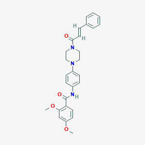 molecular formula C28H29N3O4 B243823 2,4-dimethoxy-N-(4-{4-[(2E)-3-phenylprop-2-enoyl]piperazin-1-yl}phenyl)benzamide 
