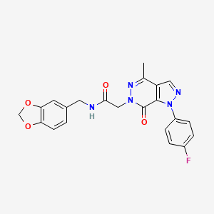 N-(benzo[d][1,3]dioxol-5-ylmethyl)-2-(1-(4-fluorophenyl)-4-methyl-7-oxo-1H-pyrazolo[3,4-d]pyridazin-6(7H)-yl)acetamide