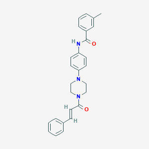 molecular formula C27H27N3O2 B243825 3-methyl-N-(4-{4-[(2E)-3-phenylprop-2-enoyl]piperazin-1-yl}phenyl)benzamide 