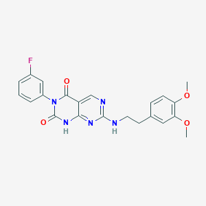 molecular formula C22H20FN5O4 B2438251 7-{[2-(3,4-二甲氧基苯基)乙基]氨基}-3-(3-氟苯基)嘧啶并[4,5-d]嘧啶-2,4(1H,3H)-二酮 CAS No. 1326852-06-5