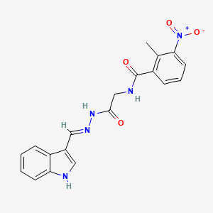 molecular formula C19H17N5O4 B2438253 (E)-N-(2-(2-((1H-吲哚-3-基)亚甲基)肼基)-2-氧代乙基)-2-甲基-3-硝基苯甲酰胺 CAS No. 391892-97-0