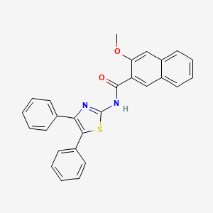 molecular formula C27H20N2O2S B2438263 N-(4,5-二苯基-1,3-噻唑-2-基)-3-甲氧基萘-2-甲酰胺 CAS No. 306737-28-0