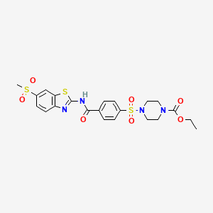 Ethyl 4-((4-((6-(methylsulfonyl)benzo[d]thiazol-2-yl)carbamoyl)phenyl)sulfonyl)piperazine-1-carboxylate