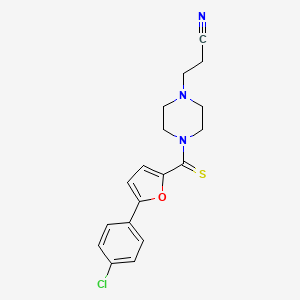 3-(4-(5-(4-Chlorophenyl)furan-2-carbonothioyl)piperazin-1-yl)propanenitrile
