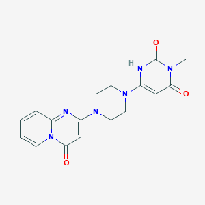 molecular formula C17H18N6O3 B2438275 3-methyl-6-(4-(4-oxo-4H-pyrido[1,2-a]pyrimidin-2-yl)piperazin-1-yl)pyrimidine-2,4(1H,3H)-dione CAS No. 2310098-98-5