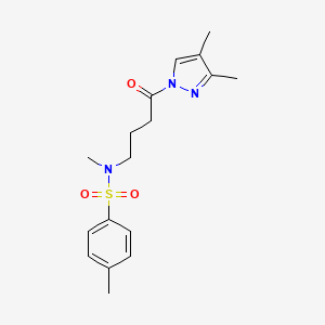 N-(4-(3,4-dimethyl-1H-pyrazol-1-yl)-4-oxobutyl)-N,4-dimethylbenzenesulfonamide