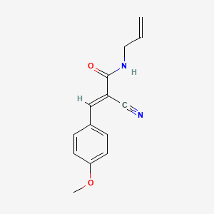 molecular formula C14H14N2O2 B2438283 (E)-2-cyano-3-(4-methoxyphenyl)-N-prop-2-enylprop-2-enamide CAS No. 518349-45-6