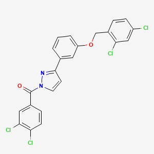 (3,4-Dichlorophenyl)-[3-[3-[(2,4-dichlorophenyl)methoxy]phenyl]pyrazol-1-yl]methanone