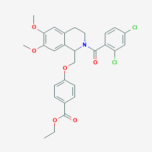 Ethyl 4-[[2-(2,4-dichlorobenzoyl)-6,7-dimethoxy-3,4-dihydro-1H-isoquinolin-1-yl]methoxy]benzoate