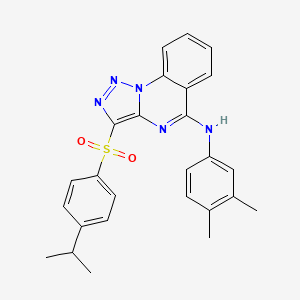 molecular formula C26H25N5O2S B2438293 N-(3,4-dimethylphenyl)-3-{[4-(propan-2-yl)phenyl]sulfonyl}[1,2,3]triazolo[1,5-a]quinazolin-5-amine CAS No. 899760-95-3