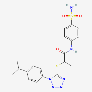 2-((1-(4-isopropylphenyl)-1H-tetrazol-5-yl)thio)-N-(4-sulfamoylphenyl)propanamide