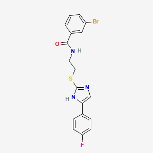 3-bromo-N-(2-((5-(4-fluorophenyl)-1H-imidazol-2-yl)thio)ethyl)benzamide