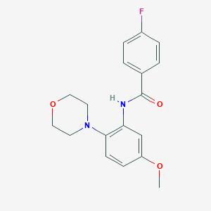 molecular formula C18H19FN2O3 B243830 4-fluoro-N-[5-methoxy-2-(4-morpholinyl)phenyl]benzamide 