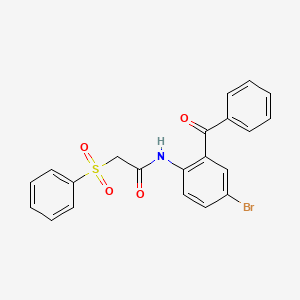 molecular formula C21H16BrNO4S B2438303 N-(2-苯甲酰-4-溴苯基)-2-(苯磺酰)乙酰胺 CAS No. 895457-54-2