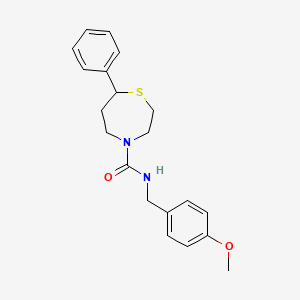 molecular formula C20H24N2O2S B2438305 N-(4-甲氧基苄基)-7-苯基-1,4-噻氮杂环-4-甲酰胺 CAS No. 1796961-73-3