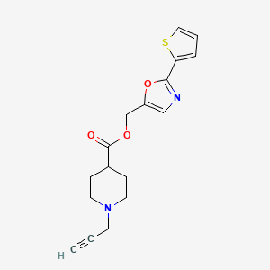 (2-Thiophen-2-yl-1,3-oxazol-5-yl)methyl 1-prop-2-ynylpiperidine-4-carboxylate