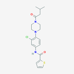 molecular formula C20H24ClN3O2S B243831 N-{3-chloro-4-[4-(3-methylbutanoyl)piperazin-1-yl]phenyl}thiophene-2-carboxamide 