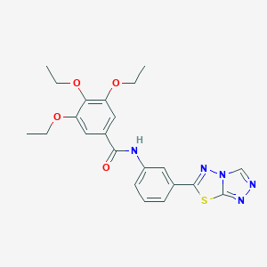 molecular formula C22H23N5O4S B243832 3,4,5-triethoxy-N-(3-[1,2,4]triazolo[3,4-b][1,3,4]thiadiazol-6-ylphenyl)benzamide 