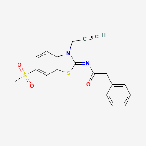 molecular formula C19H16N2O3S2 B2438325 (Z)-N-(6-(methylsulfonyl)-3-(prop-2-yn-1-yl)benzo[d]thiazol-2(3H)-ylidene)-2-phenylacetamide CAS No. 865181-81-3