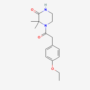 molecular formula C16H22N2O3 B2438333 4-(2-(4-乙氧苯基)乙酰)-3,3-二甲基哌嗪-2-酮 CAS No. 952860-83-2