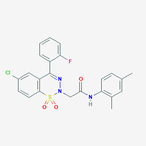 2-[6-chloro-4-(2-fluorophenyl)-1,1-dioxido-2H-1,2,3-benzothiadiazin-2-yl]-N-(2,4-dimethylphenyl)acetamide