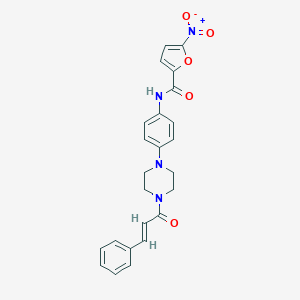 molecular formula C24H22N4O5 B243835 N-[4-(4-cinnamoyl-1-piperazinyl)phenyl]-5-nitro-2-furamide 