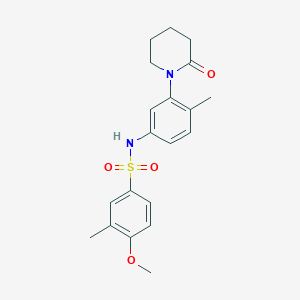 molecular formula C20H24N2O4S B2438362 4-methoxy-3-methyl-N-(4-methyl-3-(2-oxopiperidin-1-yl)phenyl)benzenesulfonamide CAS No. 941983-21-7