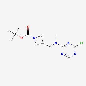 molecular formula C13H20ClN5O2 B2438375 叔丁基3-[[(4-氯-1,3,5-三嗪-2-基)-甲基氨基]甲基]氮杂环丁烷-1-羧酸酯 CAS No. 2377034-84-7