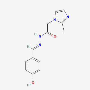 (E)-N'-(4-hydroxybenzylidene)-2-(2-methyl-1H-imidazol-1-yl)acetohydrazide