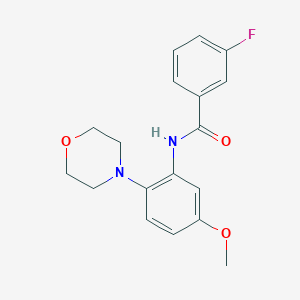 molecular formula C18H19FN2O3 B243840 3-fluoro-N-(5-methoxy-2-morpholin-4-ylphenyl)benzamide 