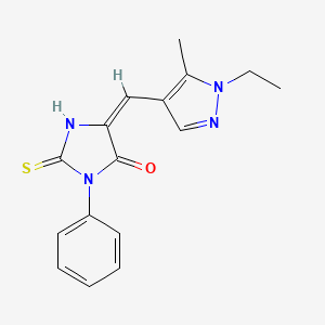 5-[(1-Ethyl-5-methyl-1H-pyrazol-4-yl)methylene]-2-mercapto-3-phenyl-3,5-dihydro-4H-imidazol-4-one