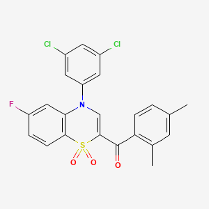(4-(3,5-dichlorophenyl)-6-fluoro-1,1-dioxido-4H-benzo[b][1,4]thiazin-2-yl)(2,4-dimethylphenyl)methanone