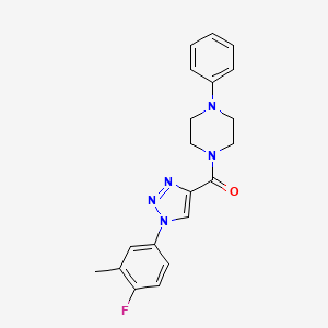 (1-(4-fluoro-3-methylphenyl)-1H-1,2,3-triazol-4-yl)(4-phenylpiperazin-1-yl)methanone