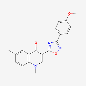 molecular formula C20H17N3O3 B2438410 3-(3-(4-methoxyphenyl)-1,2,4-oxadiazol-5-yl)-1,6-dimethylquinolin-4(1H)-one CAS No. 1260704-93-5